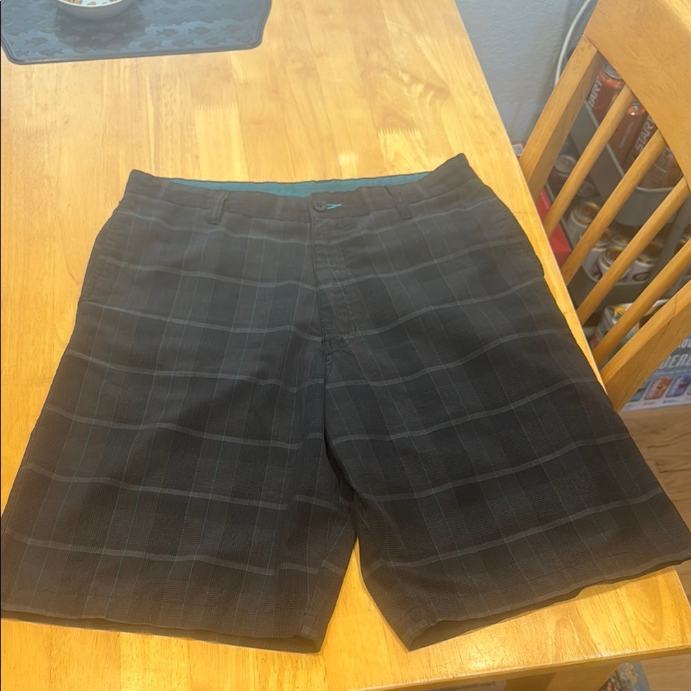 Burnside Black Flat Front Shorts Modern Design